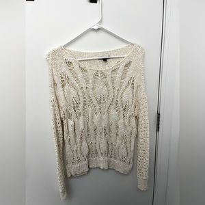 American Eagle Crochet Sweater Ivory SM